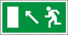 E06. Направление к эвакуационному выходу налево вверх