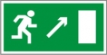 E05. Направление к эвакуационному выходу направо вверх