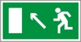 E06. Направление к эвакуационному выходу налево вверх
