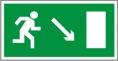 E07. Направление к эвакуационному выходу направо вниз