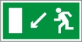 E08. Направление к эвакуационному выходу налево вниз